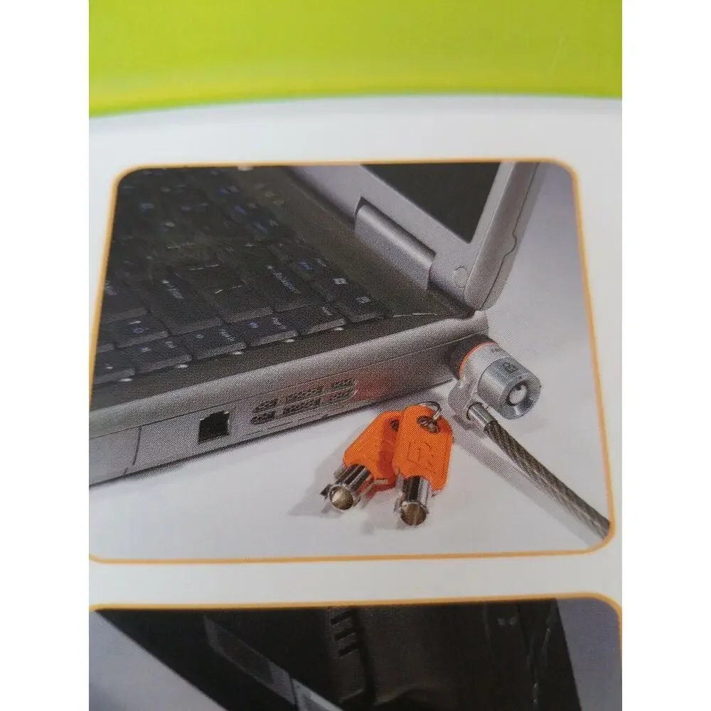Kensington Laptop Computer Microsaver Security Cable w/Lock Cable Two Keys NEW
